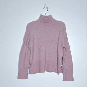 J. CREW Pink Wool Alpaca Turtle Neck Sweater Sz Small